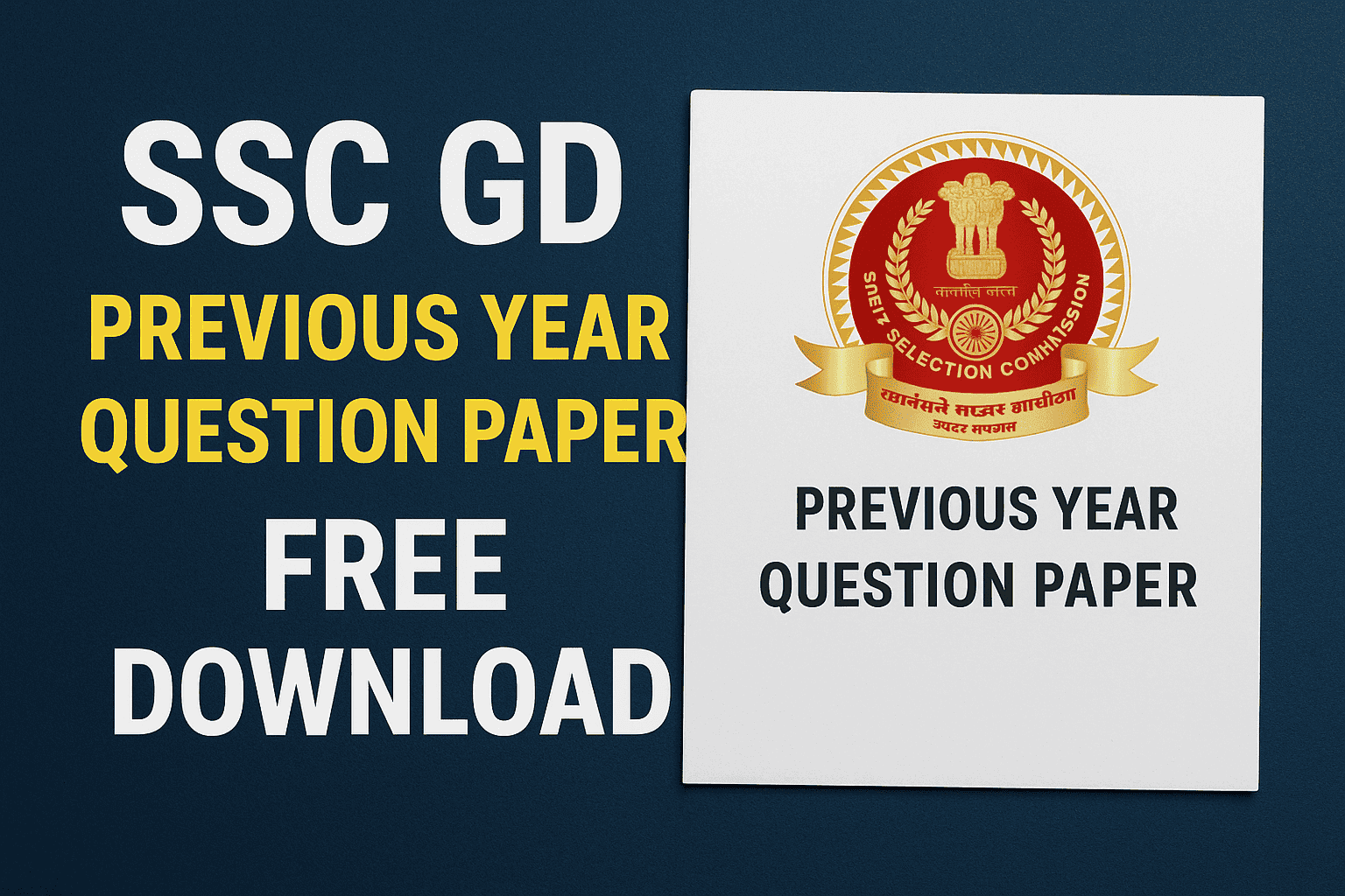 SSC GD Previous Year Question Paper Free Download