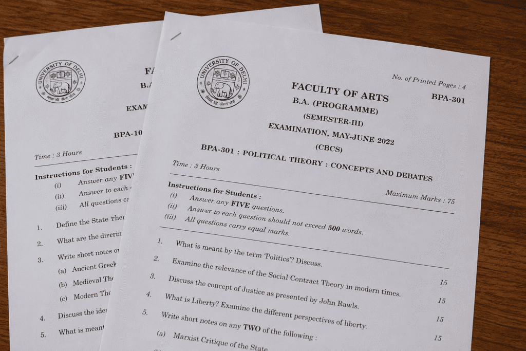 DU Previous Year Question Paper