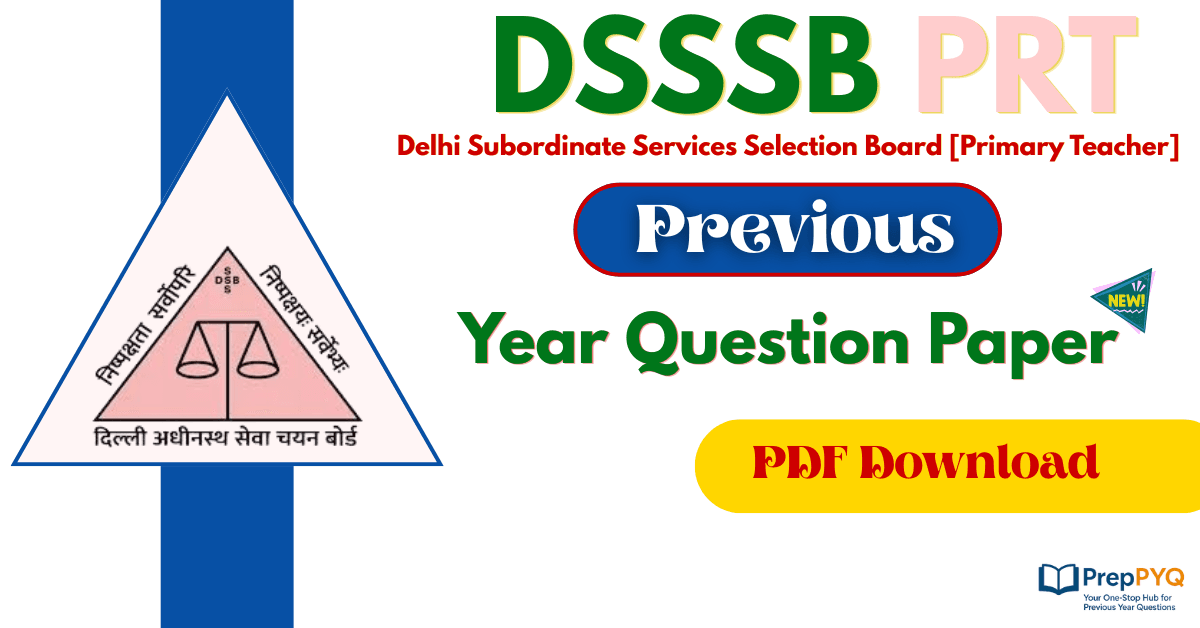 DSSSB PRT Previous Year Question Paper