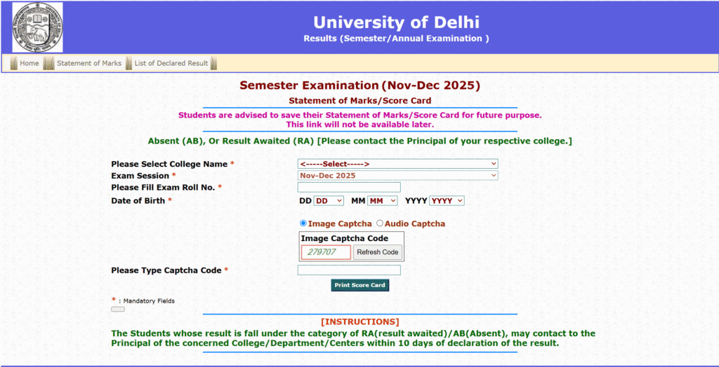DU SOL Result 2026